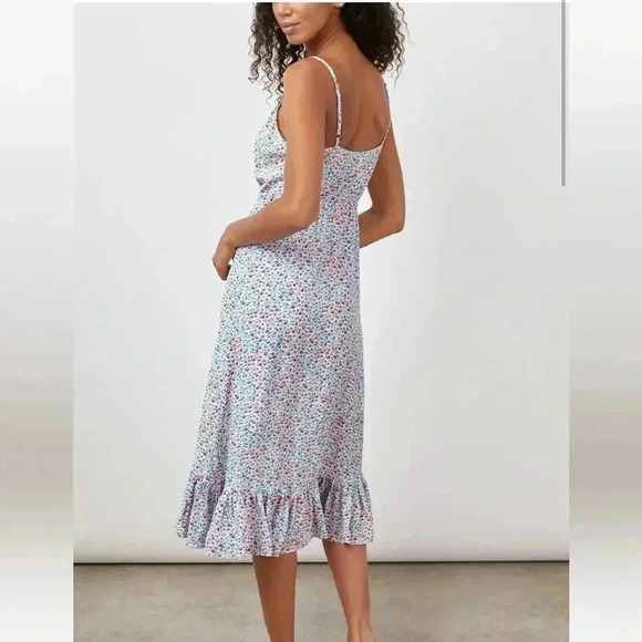 NWT Rails Frida Floral Midi Tie Waist Button Front Dress Wild Daisies S - Picture 2 of 3